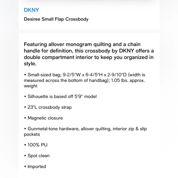 DKNY‎ Black Quilted Shoulder Bag with Chain - Picture 6 of 6